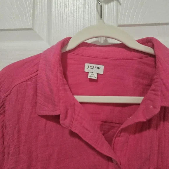 J. Crew Factory 100% Cotton Crinkle Gauze Button Up XL - Picture 3 of 5